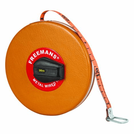 30m METAL WIRED LEATHERETTE Measuring Tape